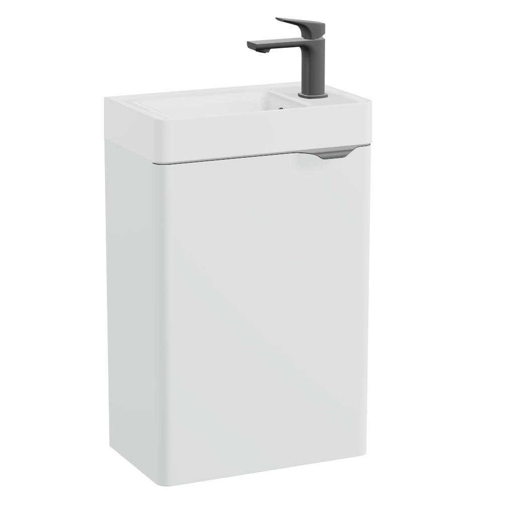 Vado Cameo 400mm Arctic White Wall Hung Vanity Unit & Mineral Cast Basin - Right Hand