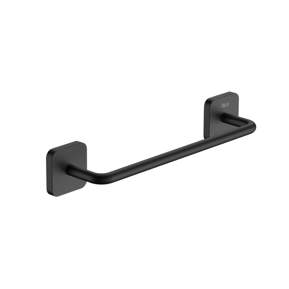 Cut out image of the Roca Victoria Matt Black 300mm Towel Rail