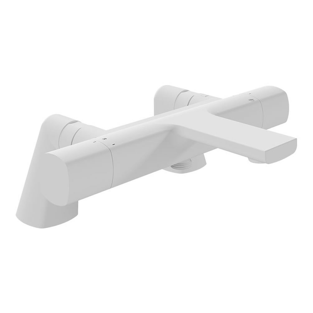 Vado Cameo Leverless Matt White Exposed Thermostatic Deck Mounted Bath Shower Mixer
