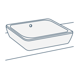 iconography image of a square counter top basin/bathroom vessel sink