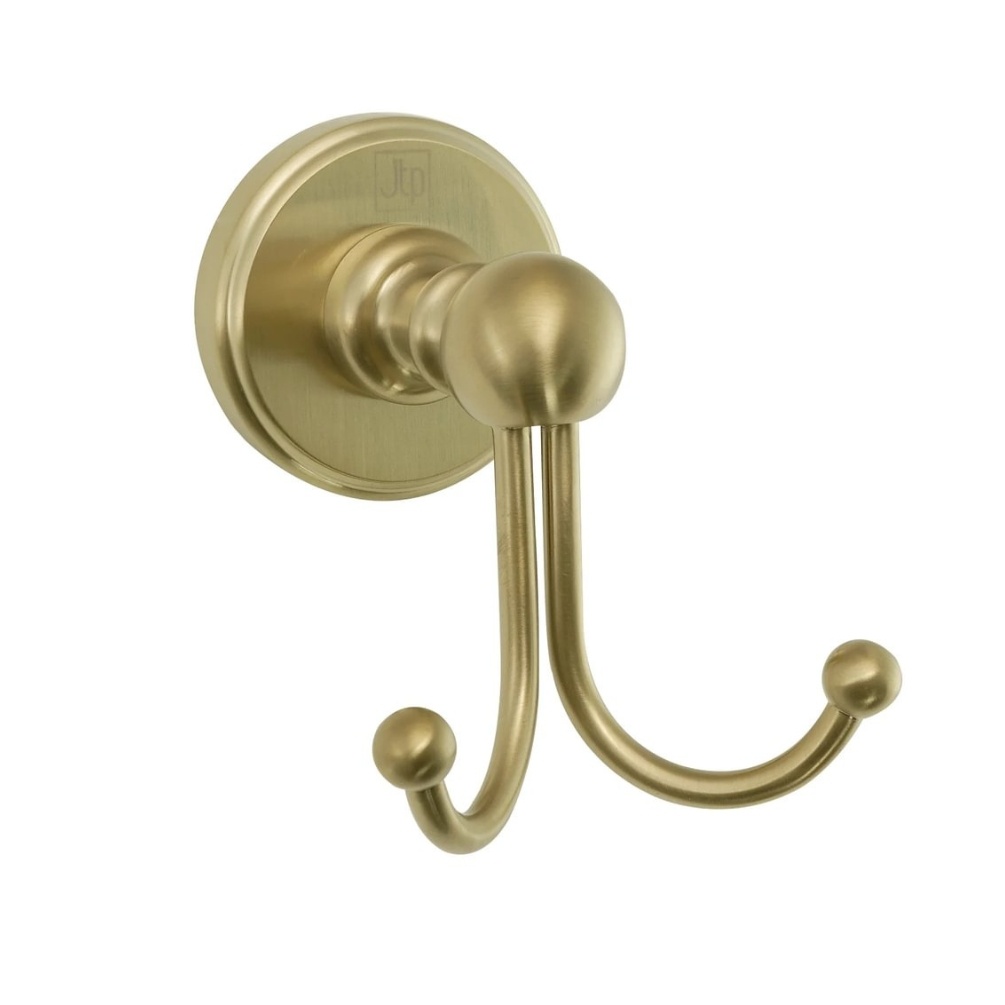 JTP Grosvenor Cross Brushed Brass Robe Hook Cut Out