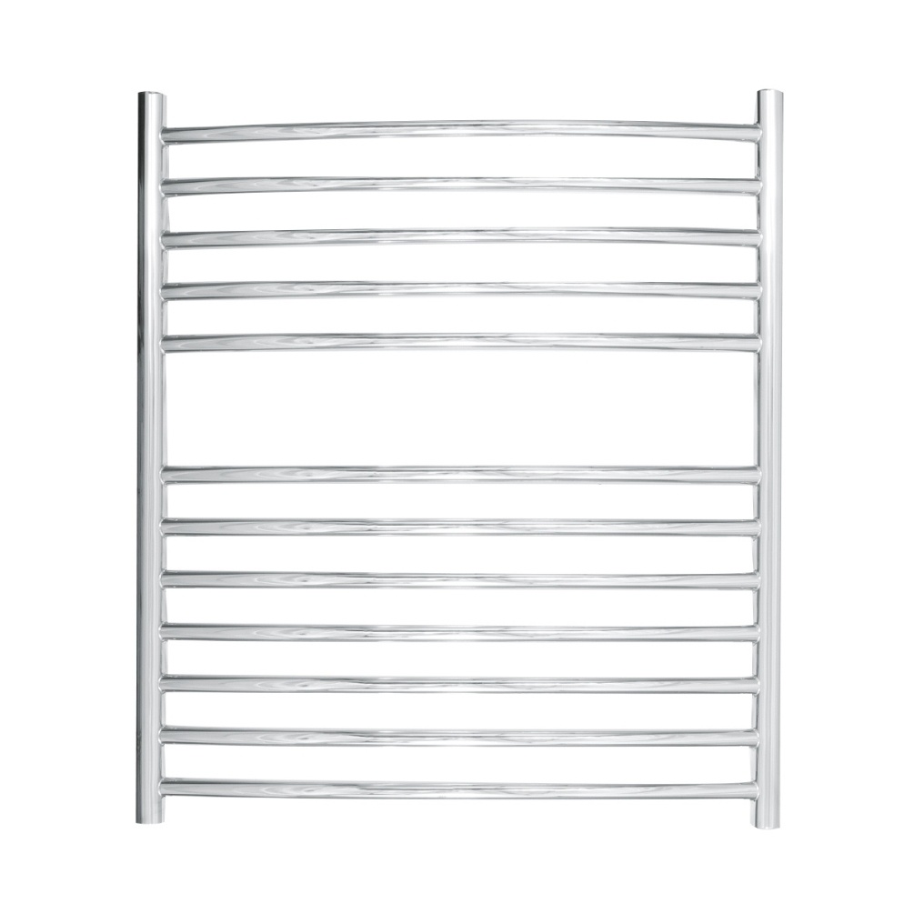 Cut out image of The Sussex Range by JIS Camber 700mm x 620mm Polished Stainless Steel Curved Electric Towel Rail