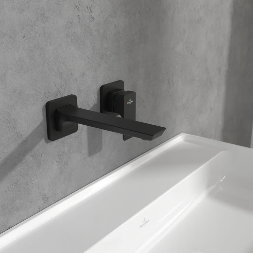 Lifestyle image of Villeroy & Boch Subway 3.0 Matt Black Wall-Mounted Basin Mixer