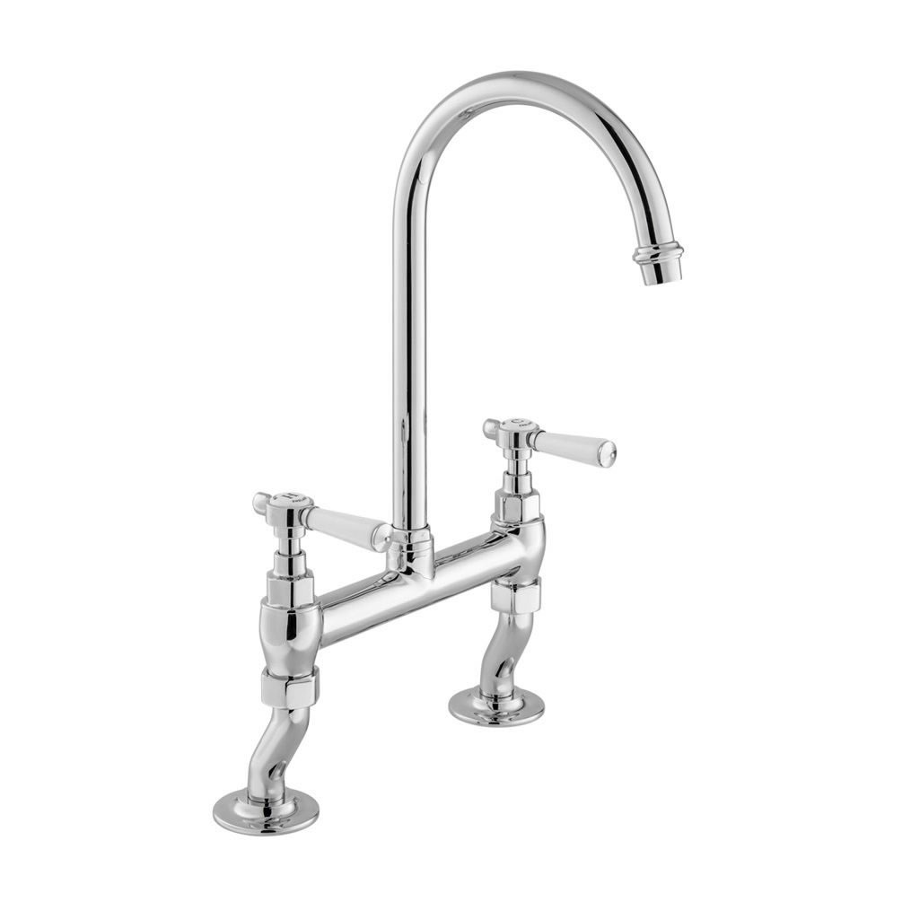 Booth & Co. Axbridge Lever Chrome Bridge Kitchen Mixer