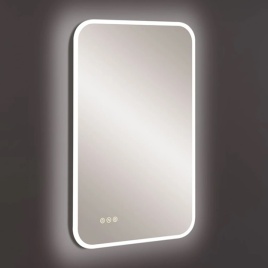 image of a crosswater svelte bathroom mirror illuminated