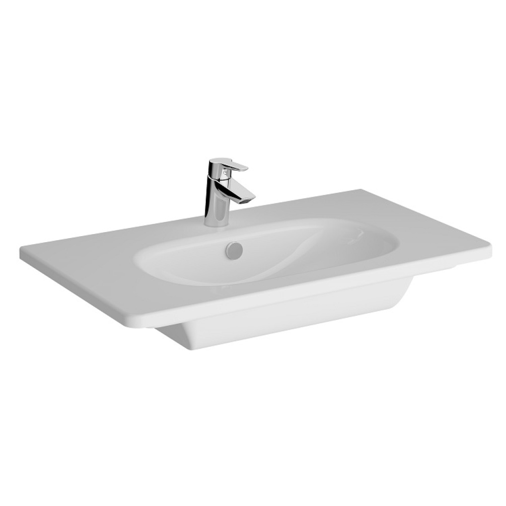 Product cut out image of VitrA Zentrum 805mm x 465mm Wall Hung Vanity Basin 1 Tap Hole 7793B0030001