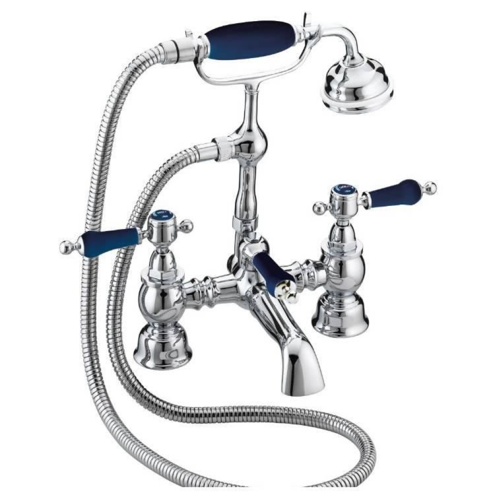 Photo of Heritage Glastonbury Midnight Blue Chrome Bath Shower Mixer