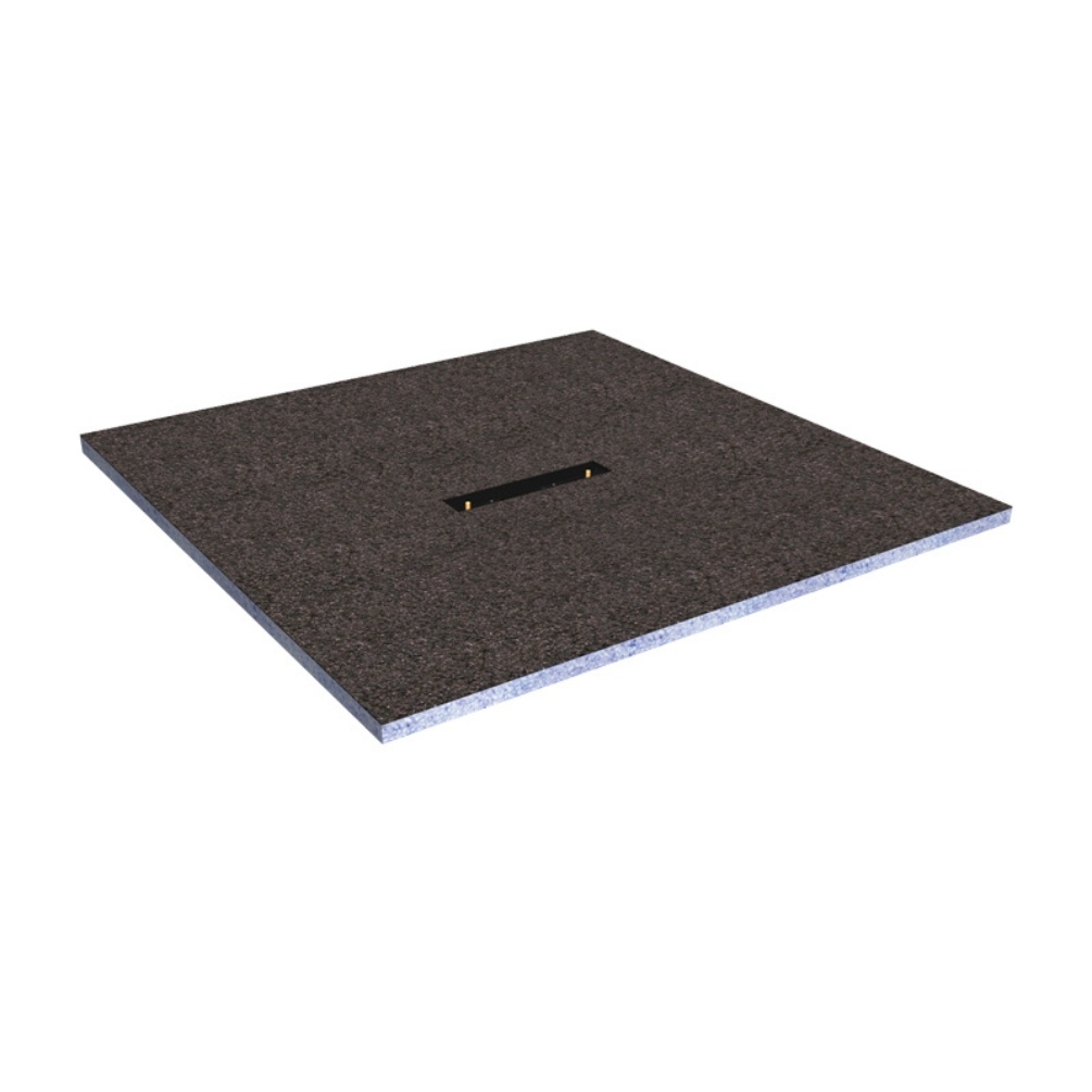 Product cut out image of the Abacus Elements Linear 1200mm x 1200mm Wetroom Former Kit with 300mm Centre Drain