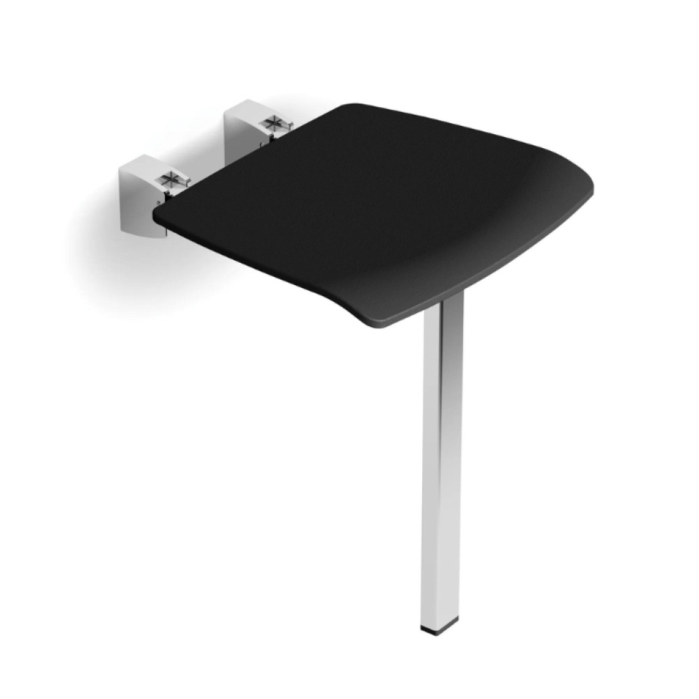 Product Cut out image of the HIB Dark Grey Shower Seat with Support Leg