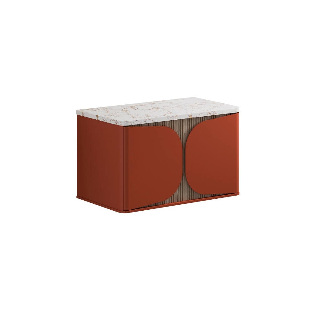 Product Cut out image of the Crosswater Tambour Soft Clay 800mm Single Drawer Unit with Worktop