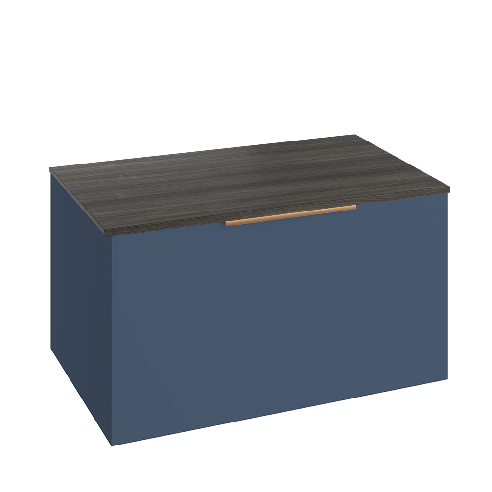 Abacus Concept Sit On Ocean Blue 800mm Vanity Unit - Lava Countertop