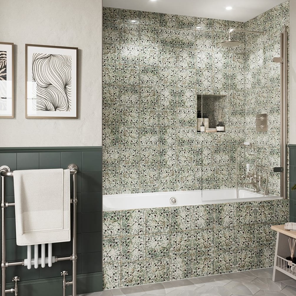 Burlington Classique 1909 Brushed Nickel Bath Screen