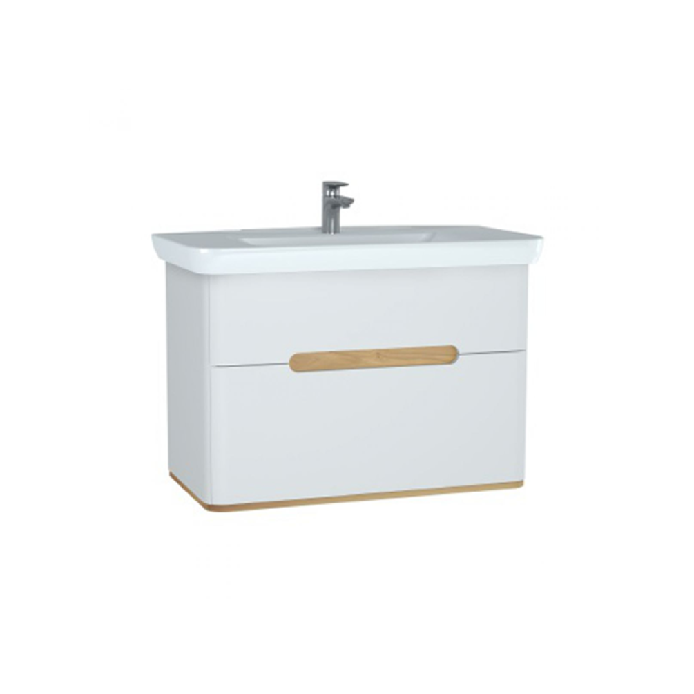 Photo of Vitra Sento Matt White 800mm 2 Drawer Vanity Unit
