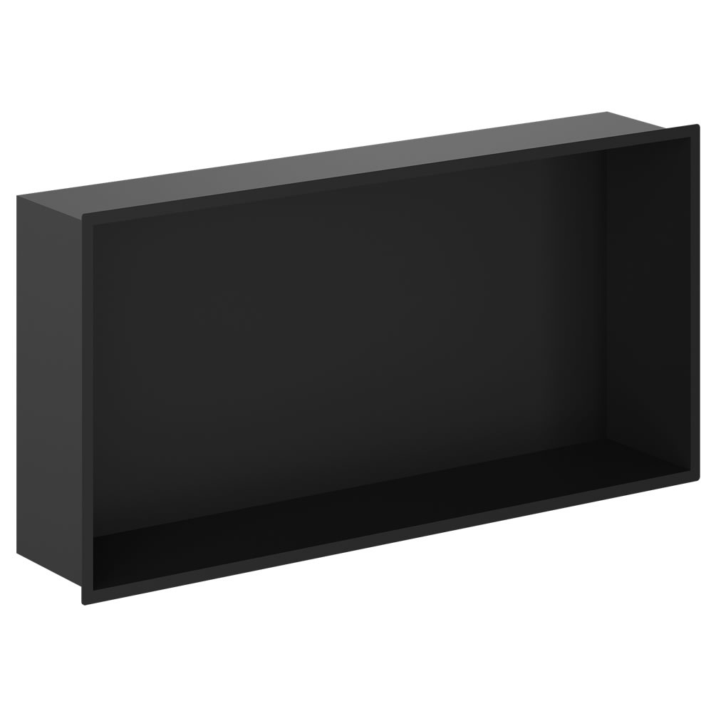 Cutout image of Crosswater Matt Black 610 x 305mm Shower Niche
