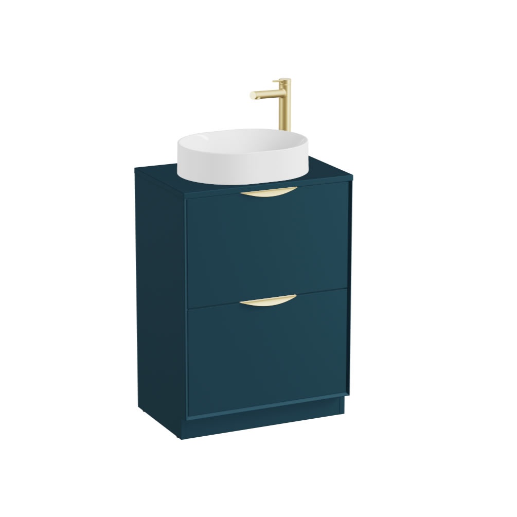 Vado Safari Smooth 600mm Atlantic Blue Floorstanding Vanity Unit & Worktop