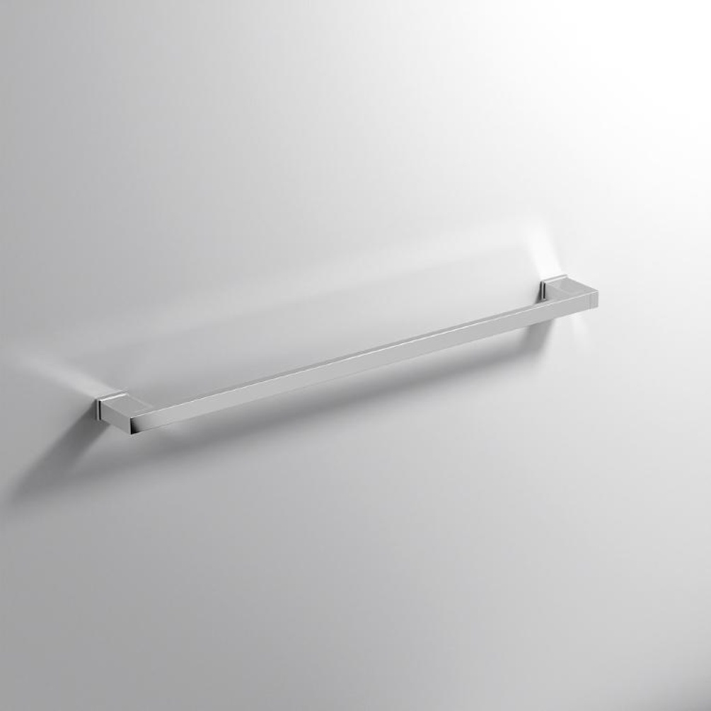 Close up product image of the Origins Living S Cube Chrome 800mm Towel Rail