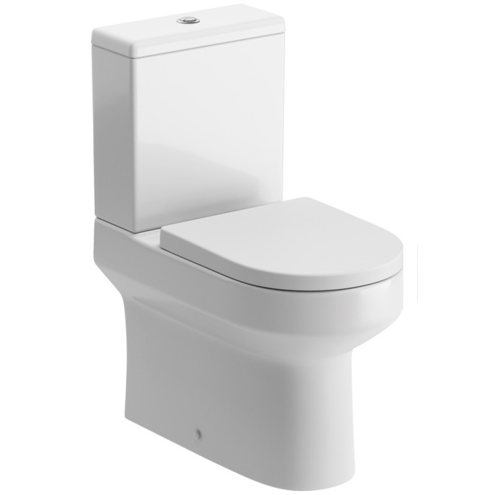 Product cut out image of Globe Closed Back Close Coupled Toilet with Soft Close Seat GLOBECBCC