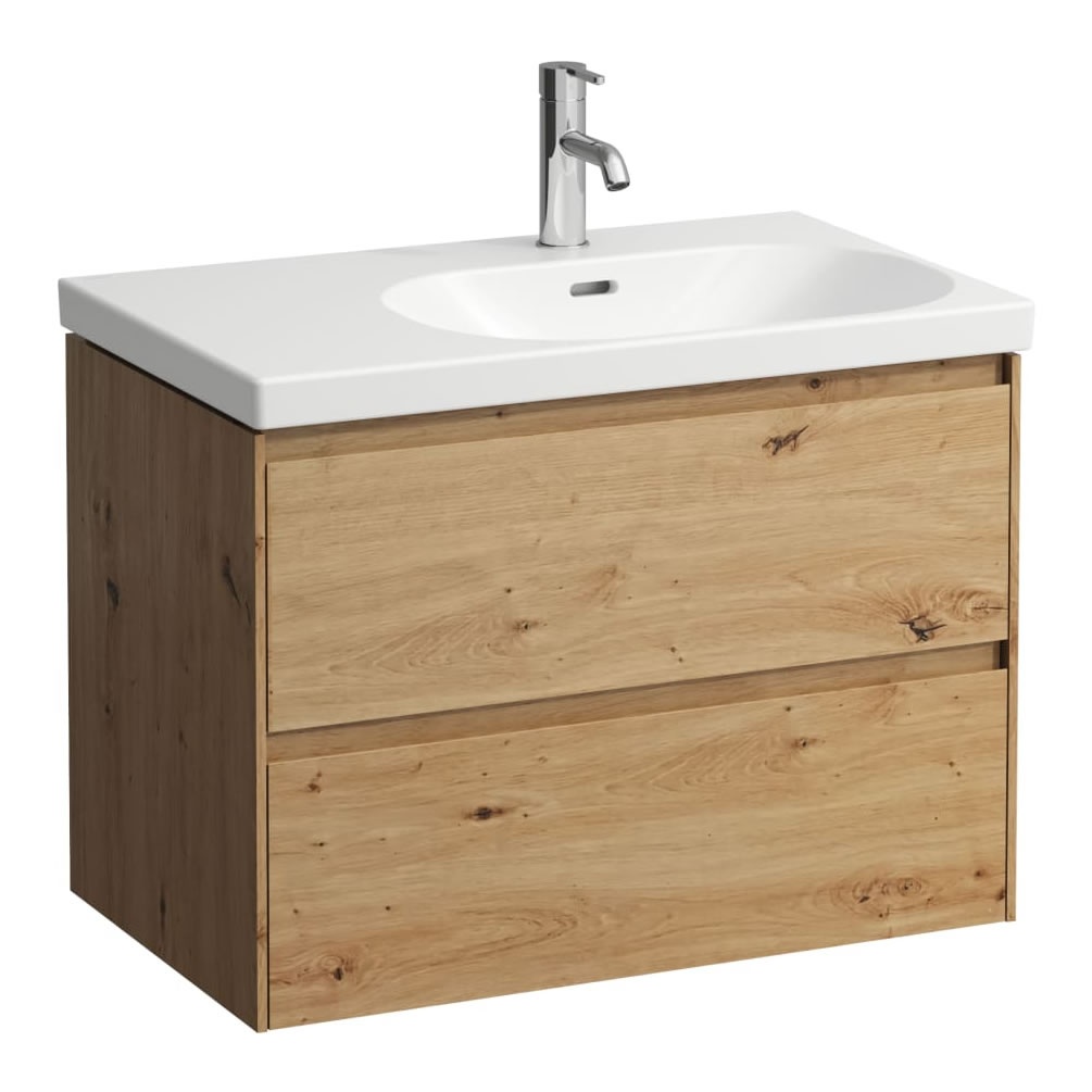 Cutout image of Laufen Lani Wild Oak 750mm Wall-Hung Vanity Unit & Basin