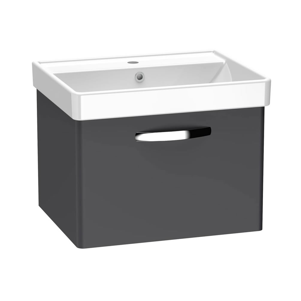 Tavistock Compass 600mm Matt Storm Grey Wall Mounted Unit & Basin