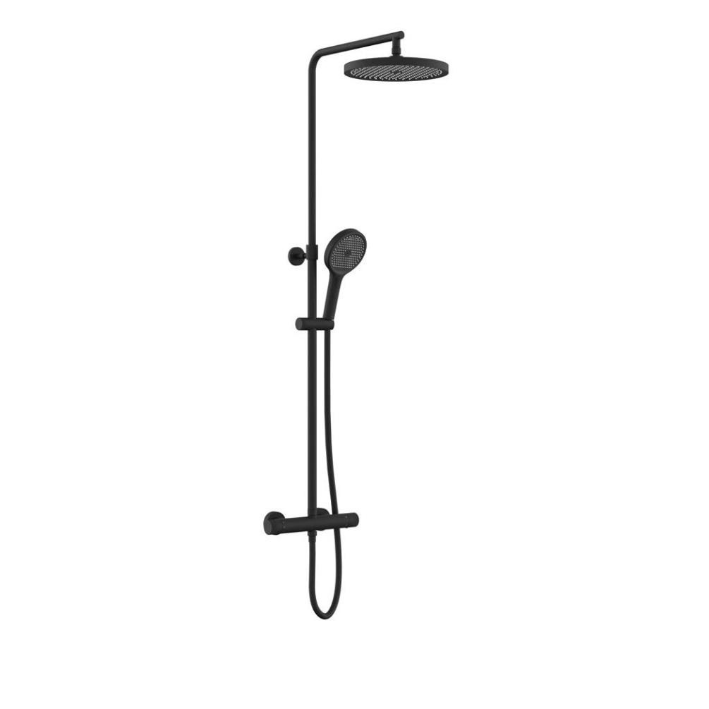 Vado Safari Leverless Matt Black Exposed Thermostatic Shower Column