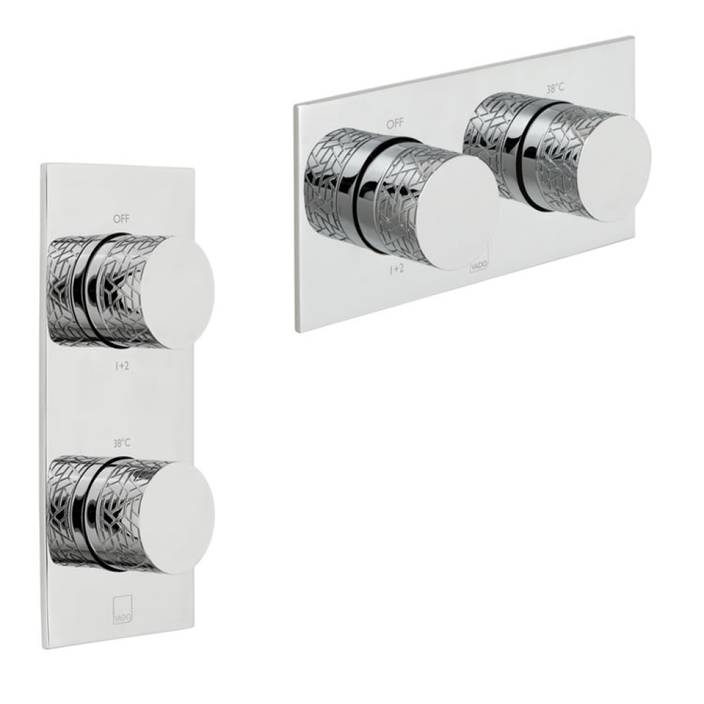 Cutout image of Vado Omika Twin Outlet Thermostatic Shower Valve