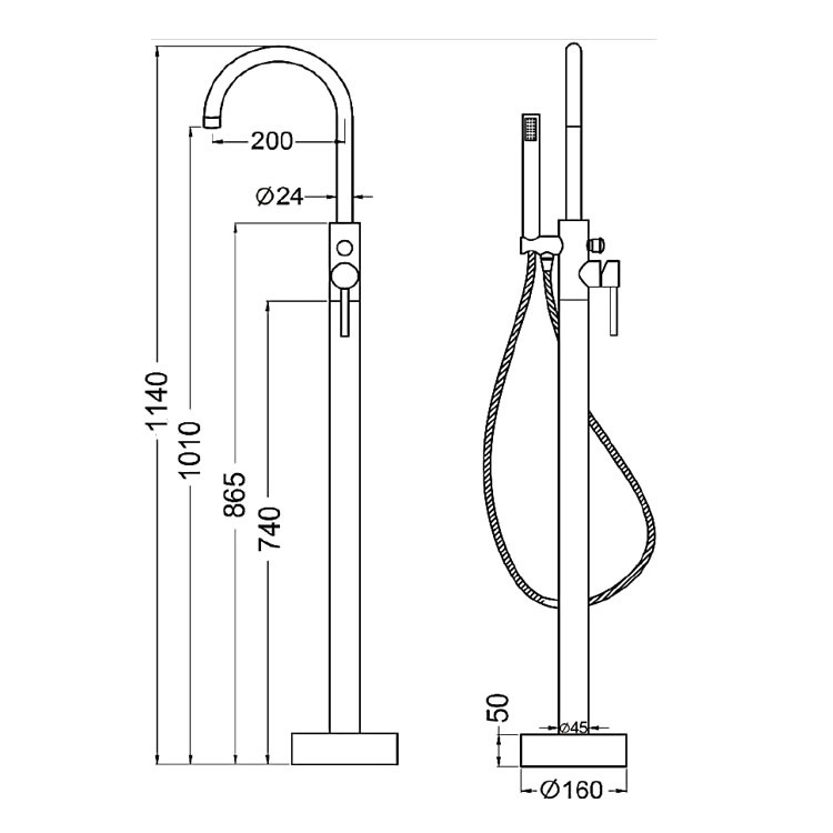 Abacus Iso Brushed Bronze Freestanding Bath Shower Mixer | Sanctuary ...