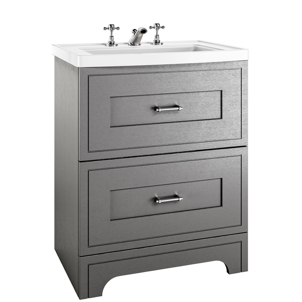 Imperial Fradley Dartmouth Grey 685mm Freestanding 2 Drawer Vanity Unit