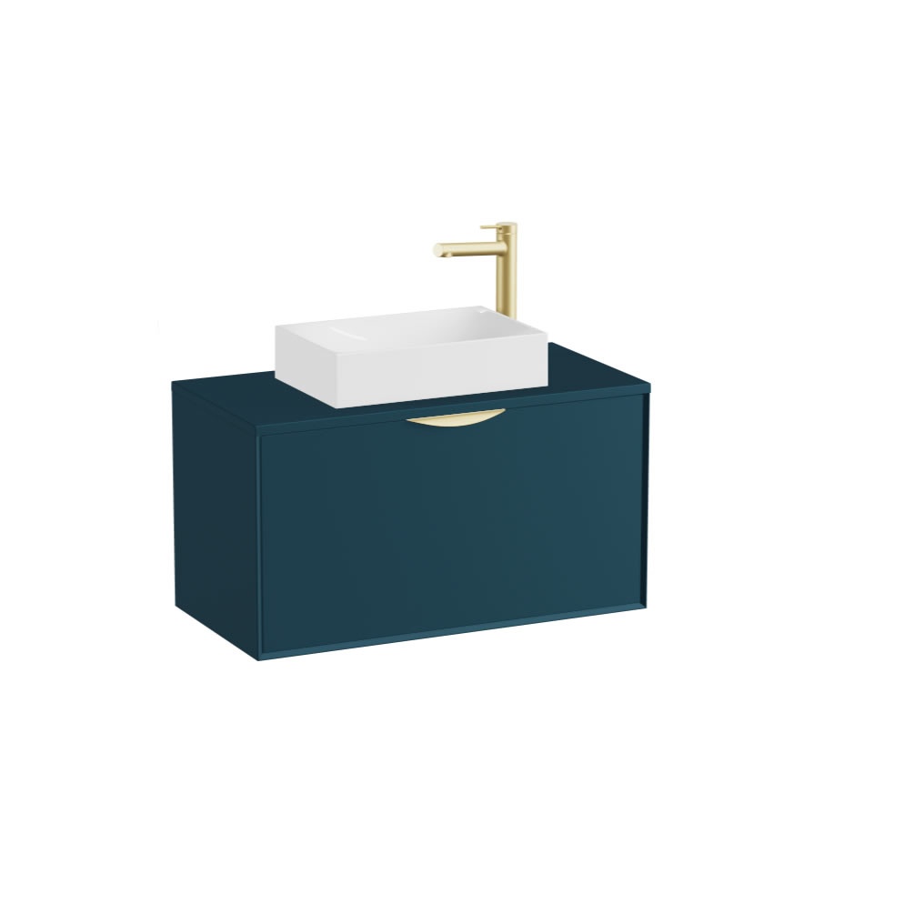 Vado Safari Smooth 800mm Atlantic Blue Wall Hung Vanity Unit & Worktop