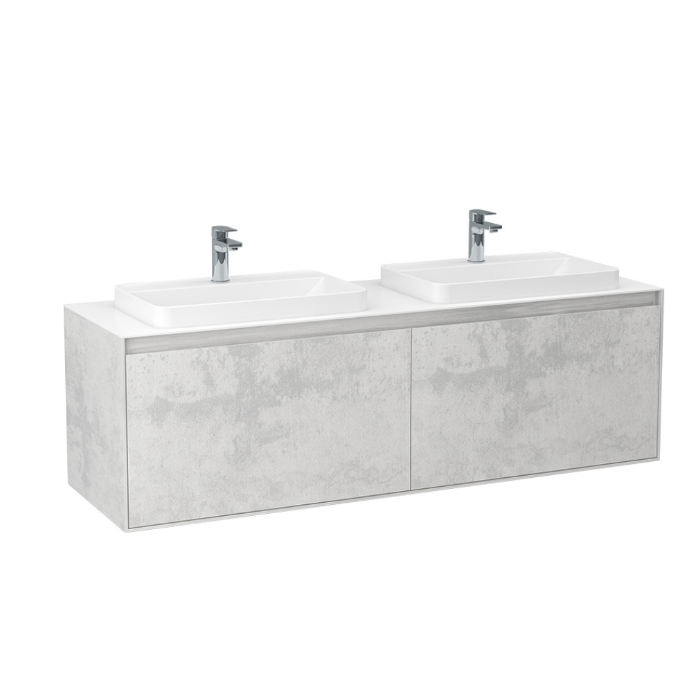 Imex Arco Natural Stone 1600mm Wall Mounted Double Countertop Vanity Unit Cut Out
