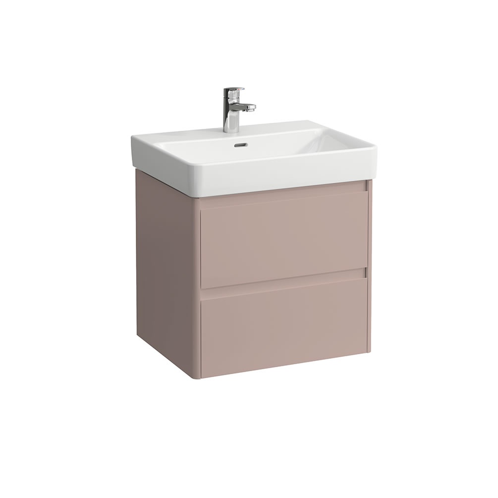 Cutout image of Laufen Base 2.0 Lavender Rose 600mm x 465mm Wall-Hung Vanity Unit & Basin