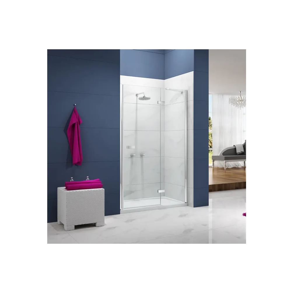 Lifestyle image of Merlyn Ionic Essence Frameless 800mm Hinged Shower Door & Inline Panel