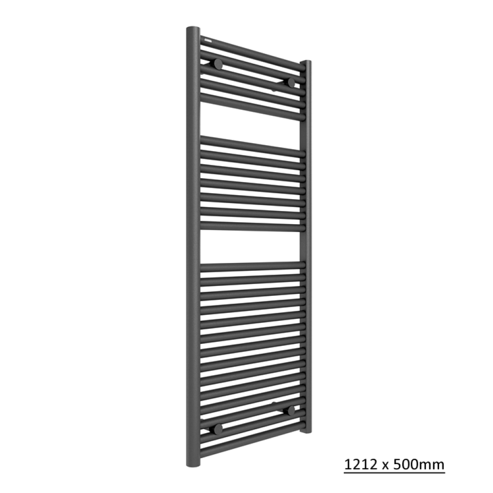 Photo of Tissino Hugo2 Anthracite Heated Towel Rail 1212 x 500mm Cutout