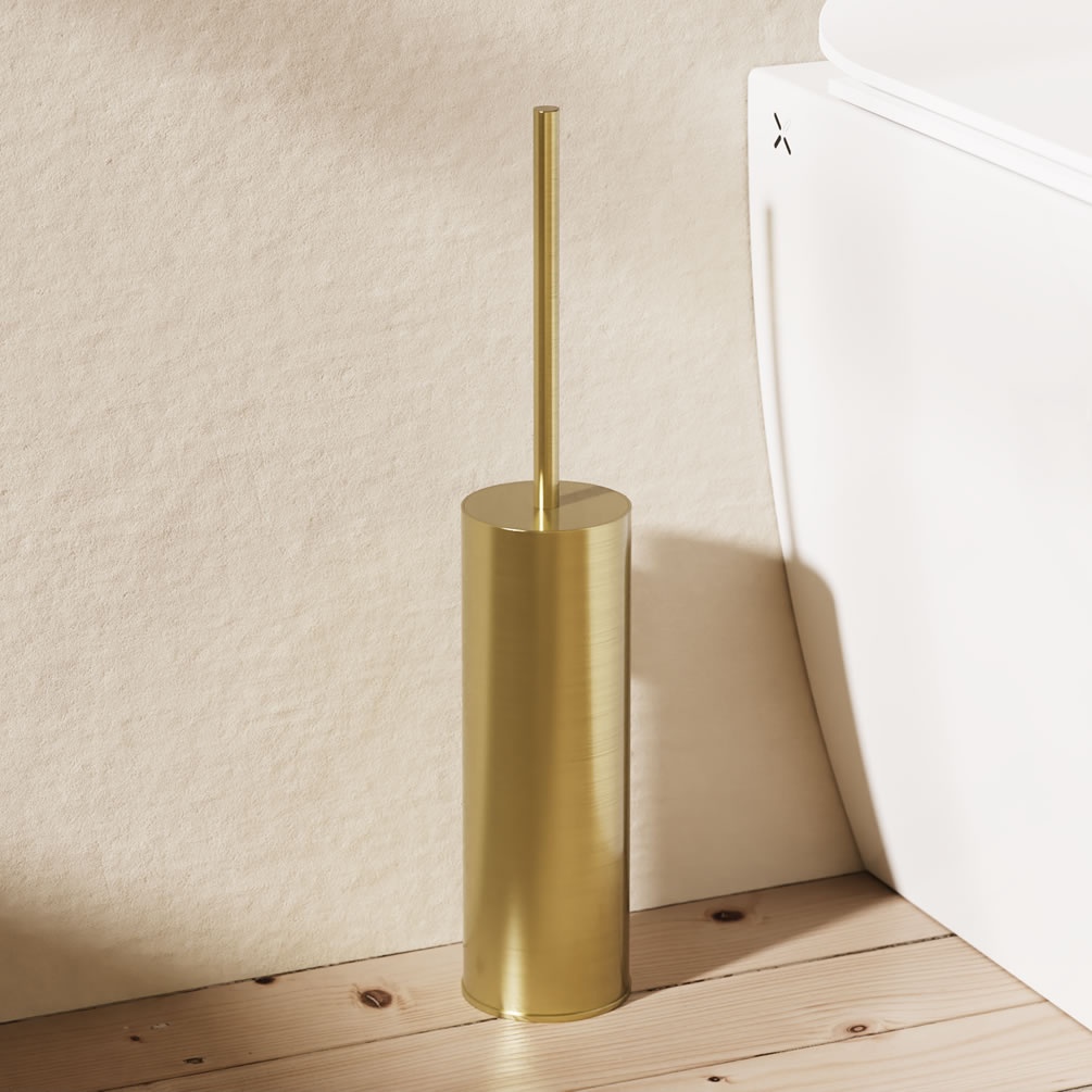 Lifestyle image of Crosswater 3ONE6 Brushed Brass Toilet Brush Holder