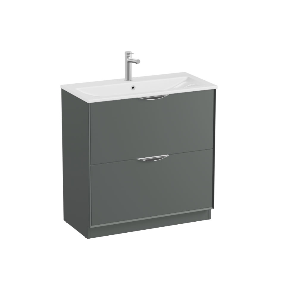 Vado Safari Smooth 800mm Charcoal Grey Floor Mounted Vanity Unit & Ceramic Basin