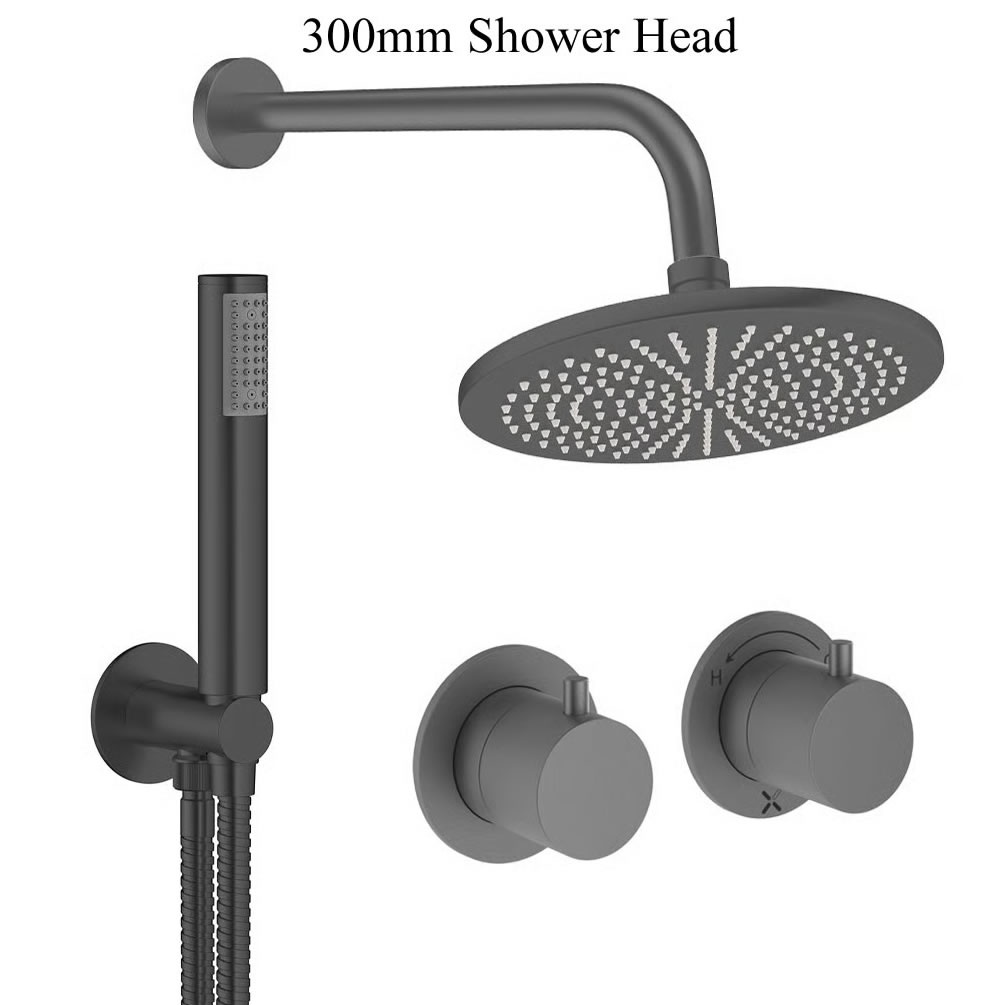 Cutout image of Crosswater Module Slate Dual Outlet Rainfall Shower Set