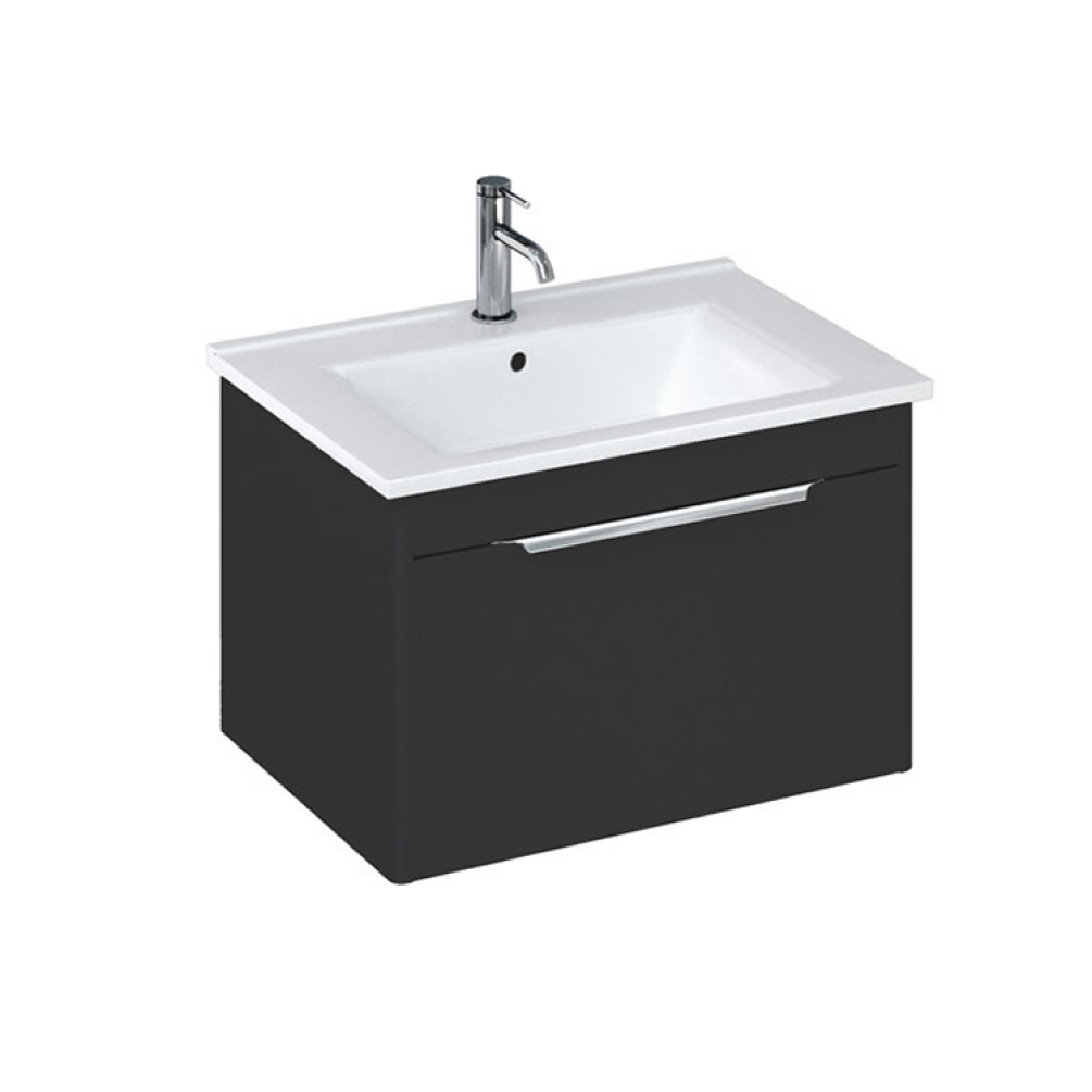 Photo of Britton Bathrooms Shoreditch 650mm Matt Grey Single Drawer Unit & Basin