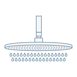 iconography image of a rainfall waterfall shower head