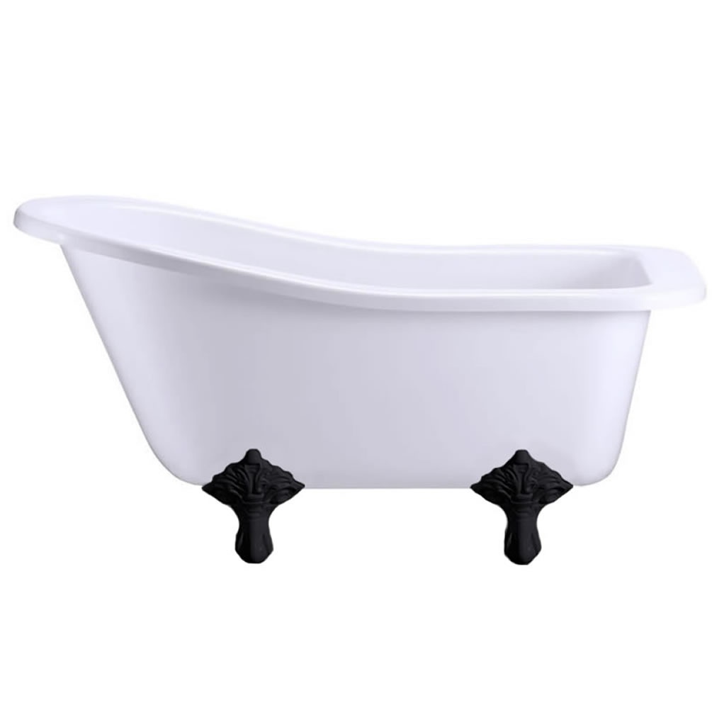 Burlington Buckingham Freestanding Slipper Bath With Black Traditional Feet