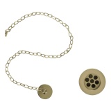 Product Cut out image of the Burlington Gold Slotted Plug & Chain Basin Waste