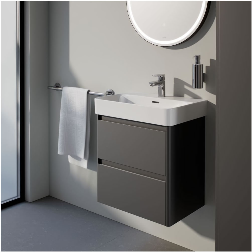 Lifestyle image of Laufen Base 2.0 Traffic Grey 550mm Wall-Hung Vanity Unit & Basin