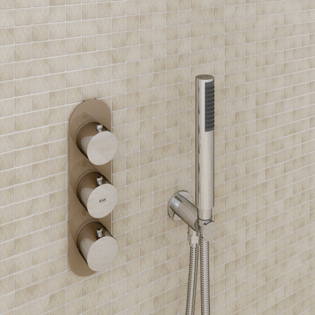 Lifestyle Photo of RAK Feeling Round Dual Shower Valve in Cappuccino
