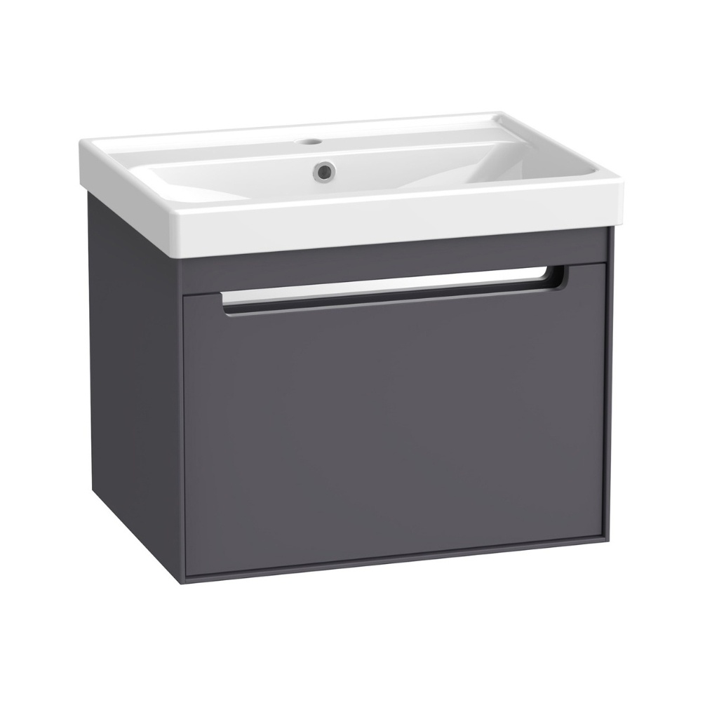 Cut out image of the Tavistock Acumen 600mm Storm Grey Wall-Hung Vanity Unit & Basin