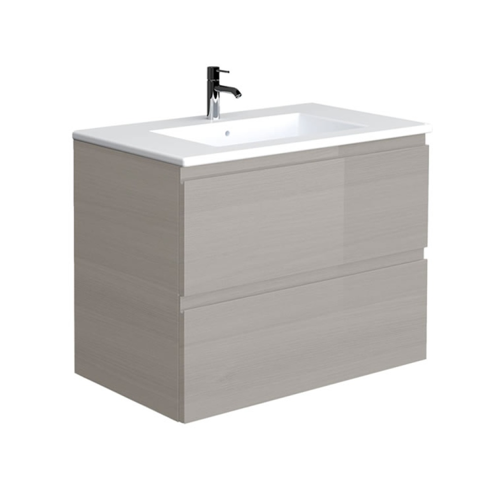 Rak Joy 610mm Grey Elm Wall Hung Unit & Basin - Image 1