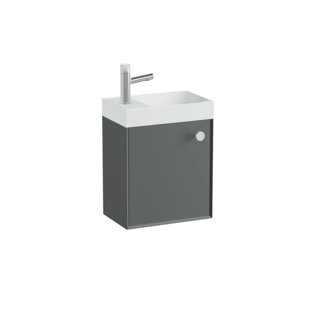 Vado Safari Smooth 400mm Charcoal Grey  Vanity Unit & Mineral Basin