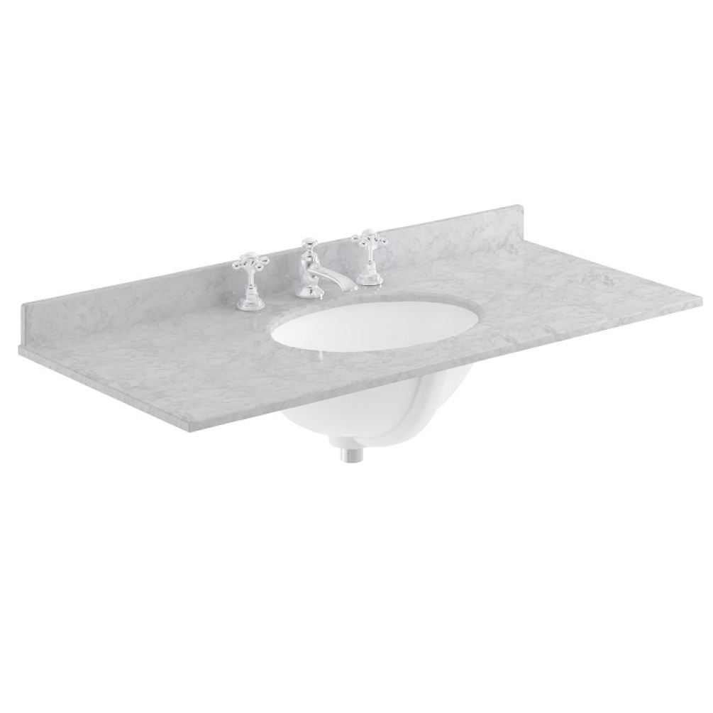 Product cut out photo of Bayswater 1000mm Grey Marble Countertop 3 Tap Holes BAYC250