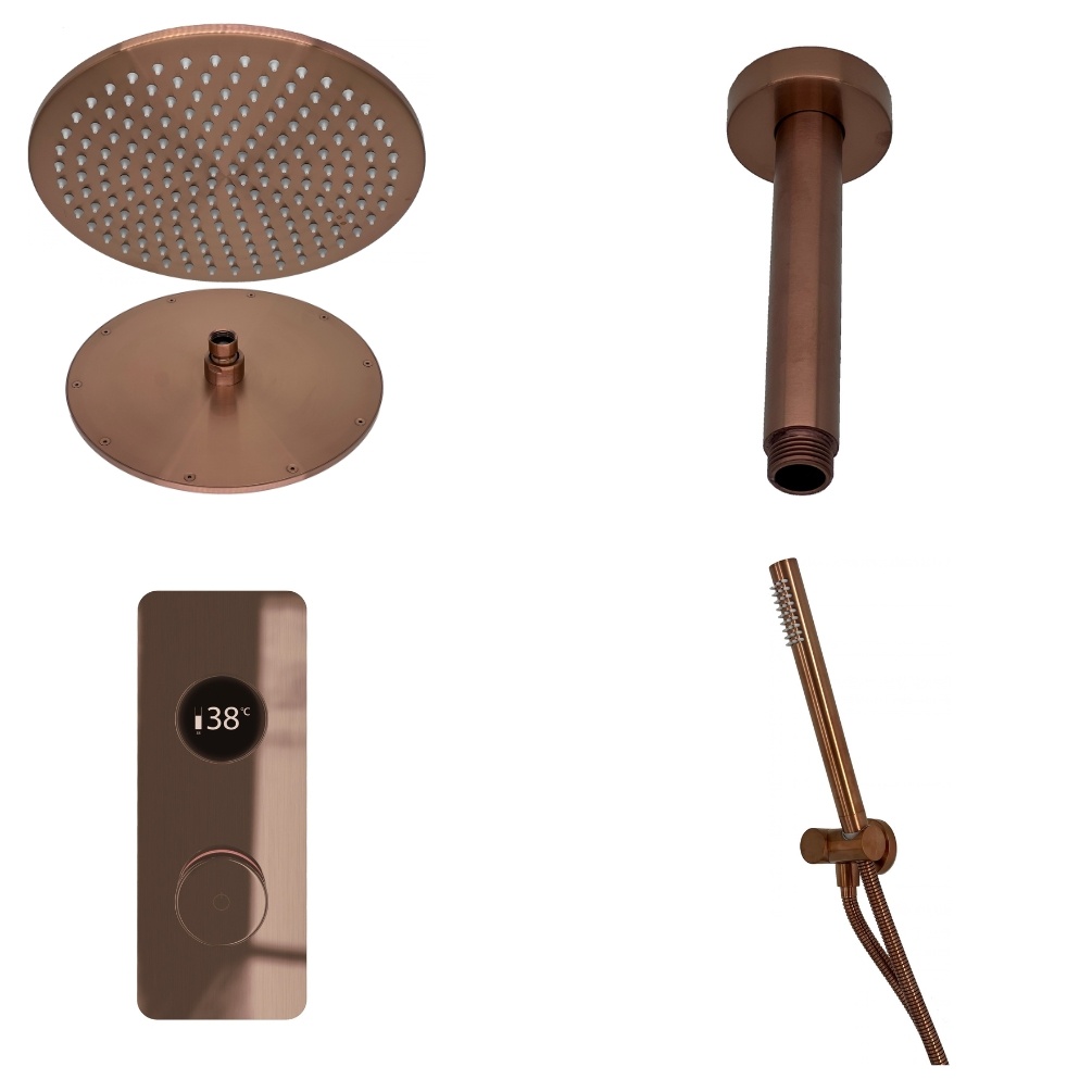 Ted Togo Brushed Bronze Square Valve Ceiling Mount Cut out