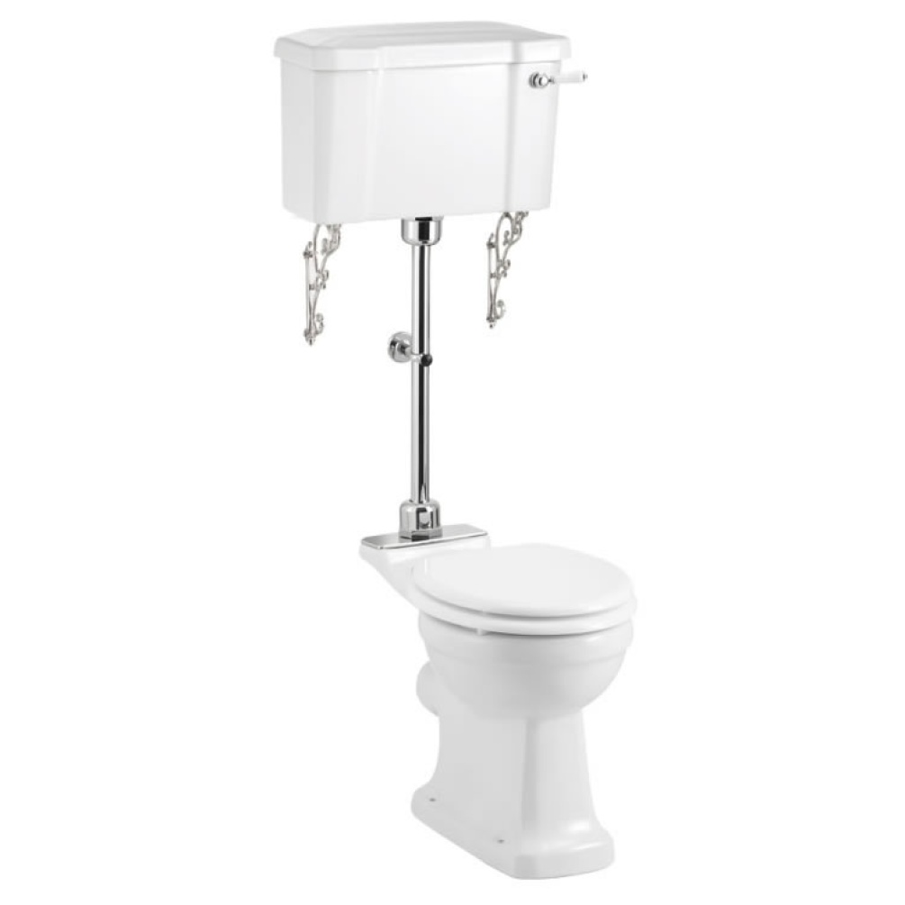 Product Cut out image of the Burlington Regal Slimline Medium Level Toilet