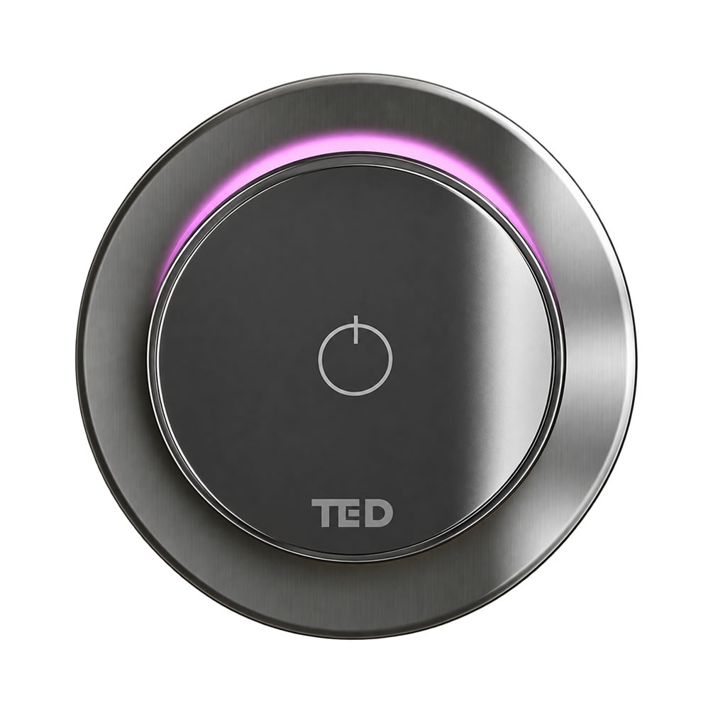 Cutout image of TED TOGO Gunmetal Grey Single Outlet Digital Shower Valve