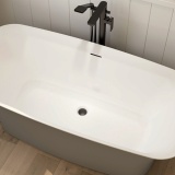 Imex Freestanding Bath Matt Black Waste Dome