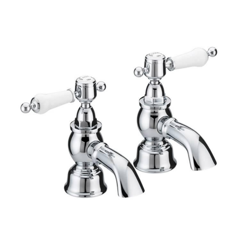 Heritage Glastonbury Bath Pillar Taps Chrome Finish